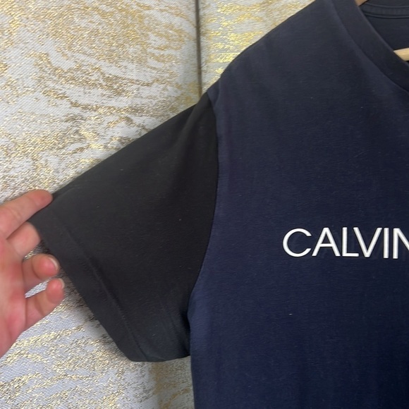 Calvin Klein Jeans Navy/Black Short Sleeve T-Shirt Size L - Picture 4 of 11